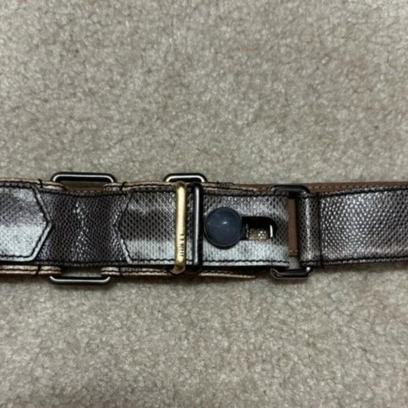 ?Vintange FENDI⭐ Snakeskin Leather Belt‎ With Cateye & Blue Onyx Accent Buttons main image 8